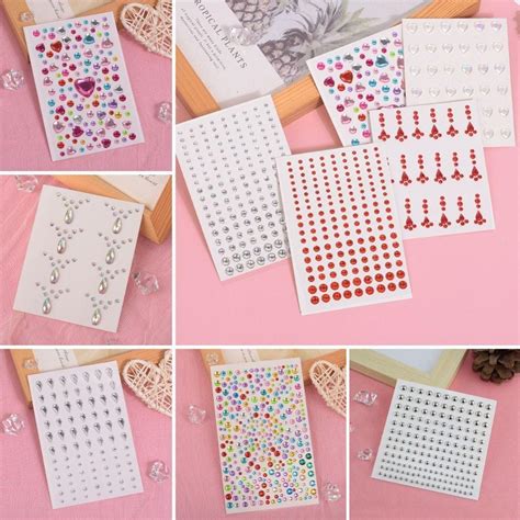 mixed rhinestone stickers colorful disposable tattoo stickers festival makeup decoration the
