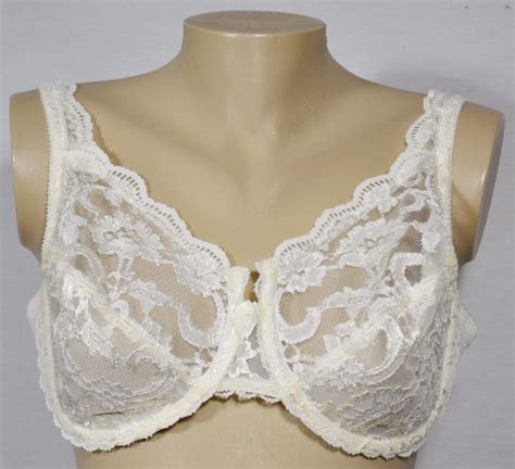 cabernet ivory sheer lace cups underwire bra 38d style 8038 unpadded unlined bra set bra