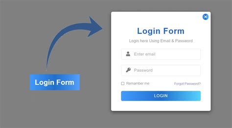 Popup Login Form Design Using Html And Css