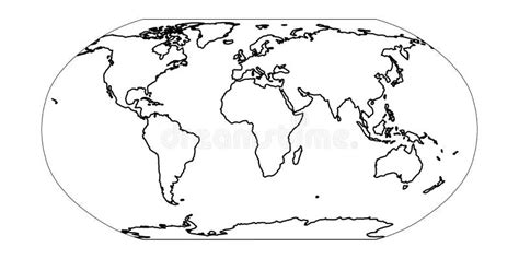Mapa Esquemático Del Mundo Ilustración Vectorial Plana Simple