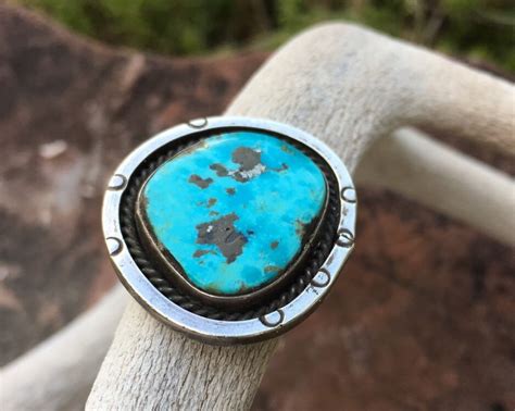 Vintage Morenci Turquoise Ring For Women Size Native American Indian