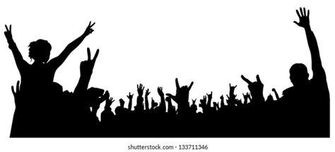 Concert Crowd Silhouette On White Background стоковая иллюстрация