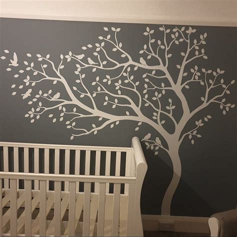White Tree Decal Huge Tree Wall Stickers Nursery Tree And Etsy