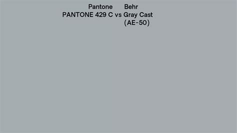 Pantone 429 C Vs Behr Gray Cast Ae 50 Side By Side Comparison