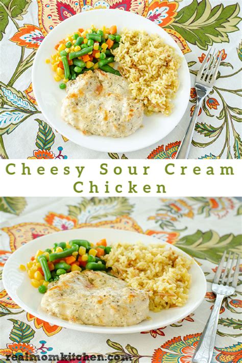 This sour cream chicken recipe is a new family favorite! Cheesy Sour Cream Chicken | Real Mom Kitchen | chicken
