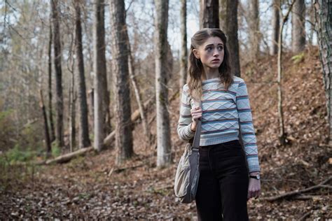 Download Stranger Things Cast Nancy In The Forest Wallpaper