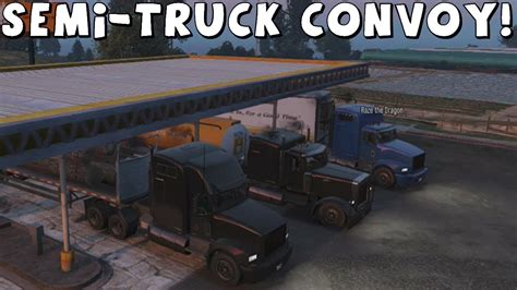 Grand Theft Auto 5 Semi Truck Convoy Part 1 Youtube