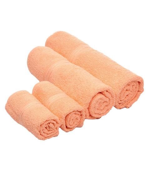 Bombay Dyeing Set Of 4 Cotton Towels Peach Buy Bombay Dyeing Set Of
