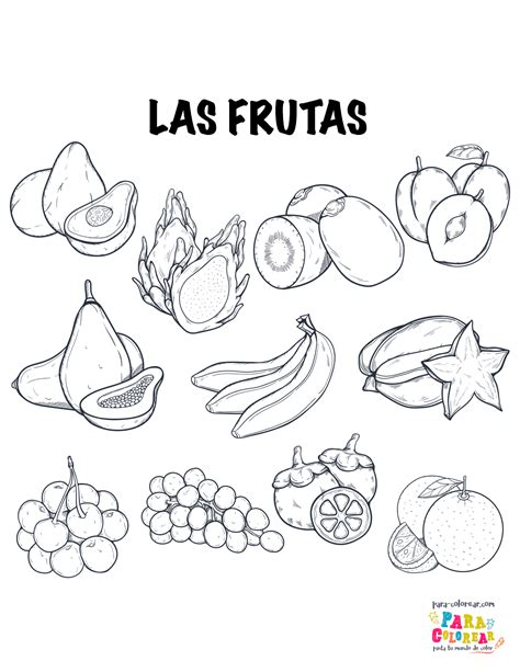 Dibujo De Coleccion De Frutas Para Colorear Para Colorear Com