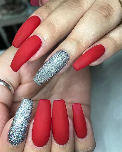 Uñas Acrilicas En Color Rojo 2019 Decorados De Uñas