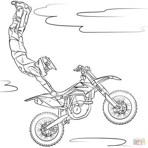 Easy kid educational gaming and primary education of simple level of. Freestyle Motocross coloring page | Free Printable Coloring Pages