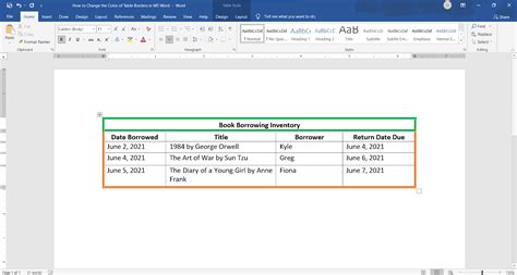 How To Change The Color Of Table Borders In Ms Word Officebeginner