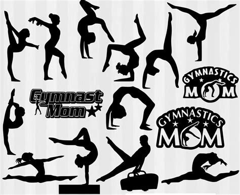 Gymnastics SVG File Cutting Template Clip by SuperSVGandClipart