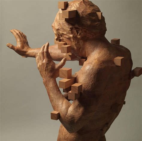 Pixelated Wood Sculptures Carved By Hsu Tung Han Colossal
