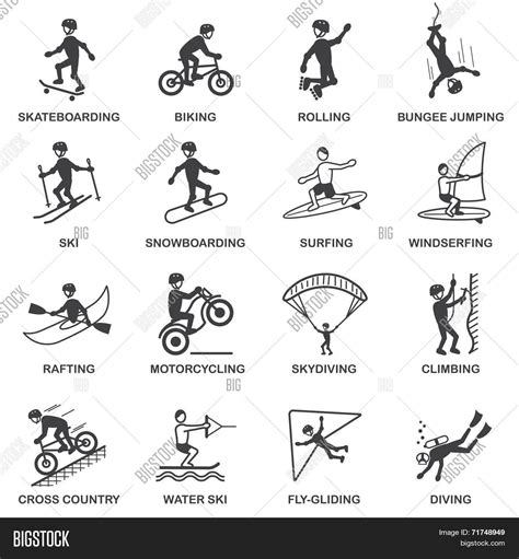 Extreme Sports Icons Vector And Photo Free Trial Bigstock