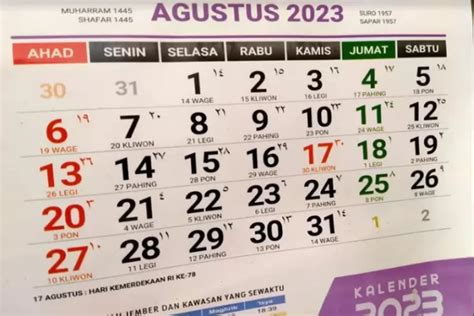 Catat Segera Kalender Jawa Agustus 2023 Lengkap Hari Baik Weton