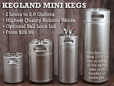 Kegland Mini Kegs Multiple Options 2 To 10 Liters 10 Off Sale
