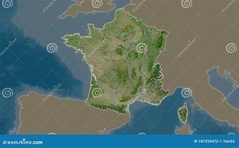 Frankreich Satellit Überlagerung Stock Abbildung Illustration Von