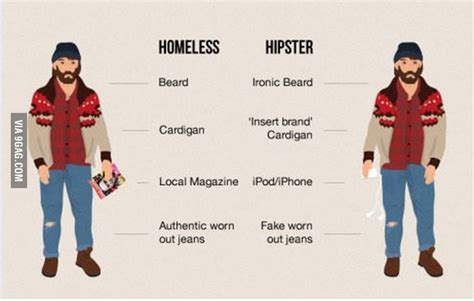 Difference Between Hipster And Homeless 9gag