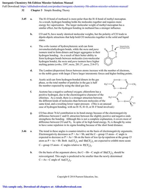 Inorganic Chemistry 5th Edition Miessler Solutions Manual