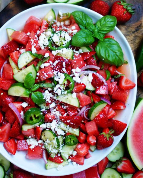 Spicy Strawberry Watermelon Salad Southern Discourse