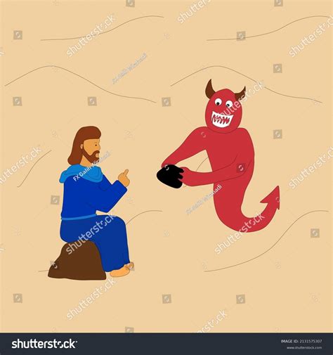 Jesus Tempted Turn Stones Into Bread Stock Vector Royalty Free