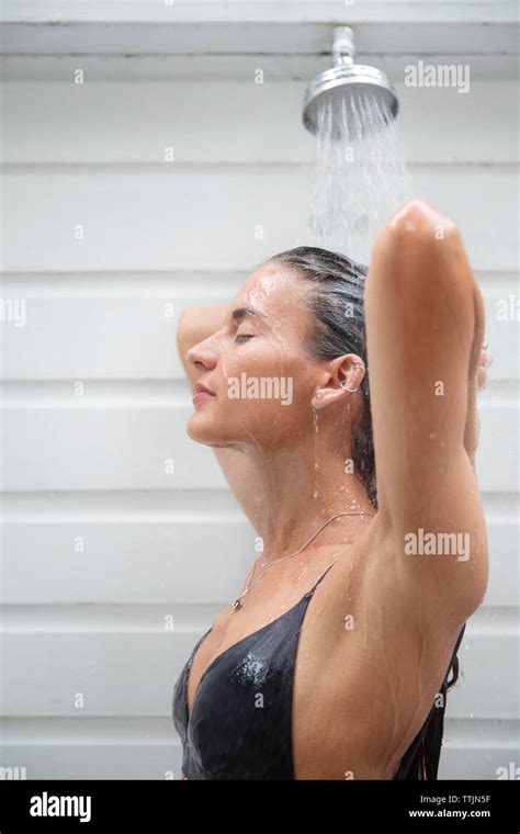 Standing In Shower Hi Res Stock Photography And Images Alamy