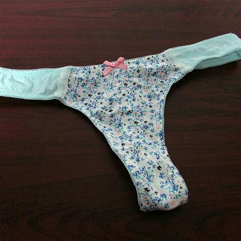 New Arrival Pure Cotton Blue Sexy Panties Mini Flowers Bow Micro Sexy