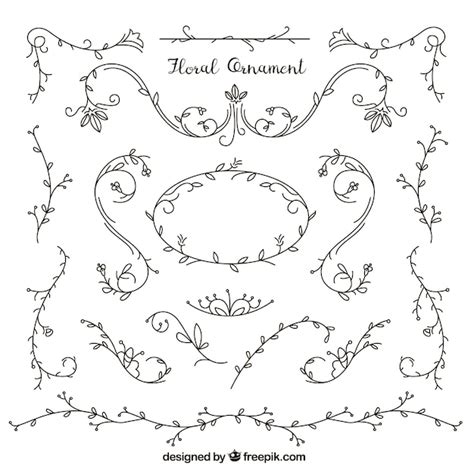 Free Vector Collection Of Hand Drawn Floral Ornament