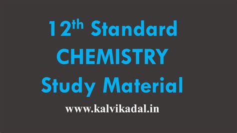 Th Chemistry Slow Learners Study Material English Medium Kalvi