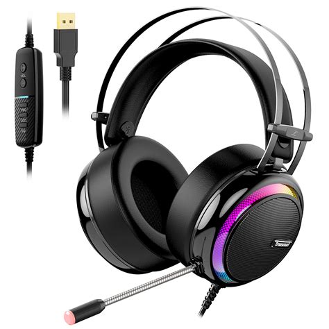 USB Gaming Headset With Mic For PC Laptop Tronsmart Glary 3 5mm Wired