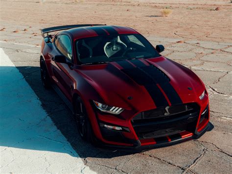 Desktop Wallpaper Ford Mustang Shelby Gt500 Muscle Car Blood Red Hd