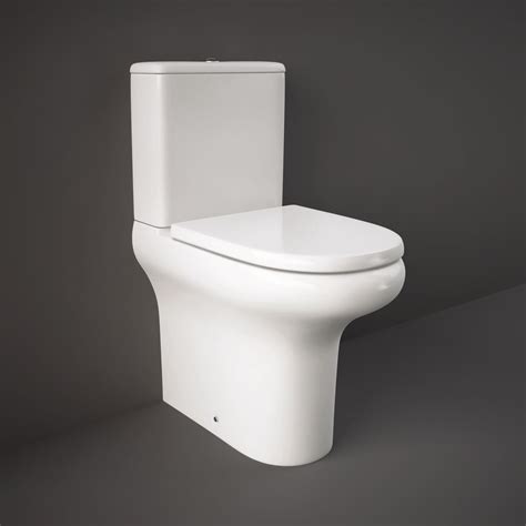 Rak Compact Deluxe Comfort Height 45cm White Back To Wall Toilet With
