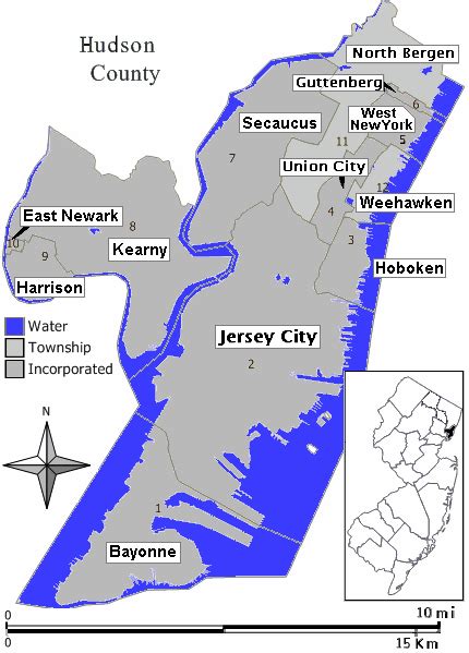 Map Of Hudson County Nj Map Of The World