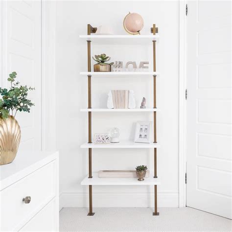 We painted this item with our homemade chalk paint made from a metallic gold and white. White and gold bookshelf, great for additional storage ...