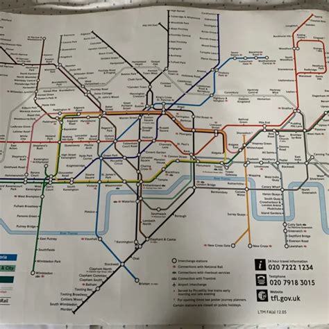 Transport For London Underground Tube Map Poster Early Map See Photos