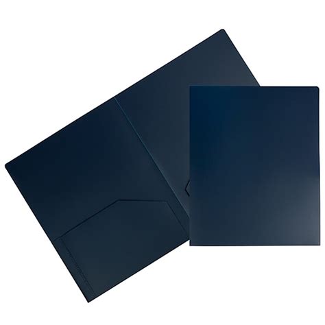 Jam Paper Heavy Duty 2 Pocket Folders Navy Blue 6pack 383hnaa