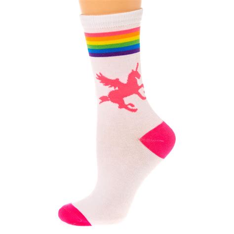 Rainbow Unicorn Crew Socks Claires Us