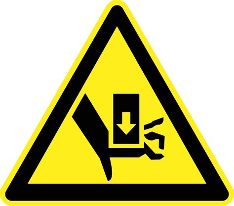 Large vector graphics set with various danger symbols. OnlineLabels Clip Art - Crush Hazard Warning Sign