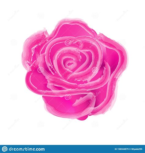 Watercolor Painting Pink Roses On A White Stock Illustration