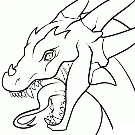 Dragon drawing black and white. Drawings Of Dragons Heads | Easy dragon drawings, Easy animal drawings, Cool easy drawings