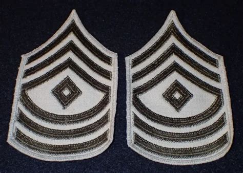 Wwii Us Army Usaaf First Sergeant 1st Sgt Khaki Rank Insignia Patch