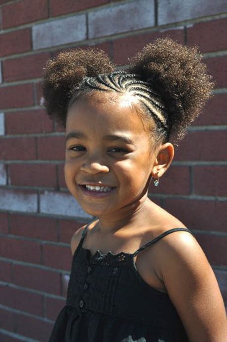 All you need to do is to part the upper half of the hair into two horizontal layers and on each layer, create as many vertical partings as desired not making it too big or too small. Hairstyles for black kids with short hair