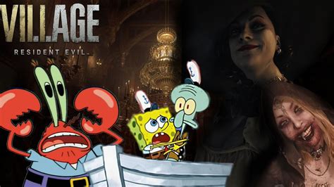 Resident Evil 8 Village Meme Spongebob Tall Lady And Her Daughter