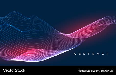 Digital Glowing Wave Lines Abstract Wallpaper Vector Image