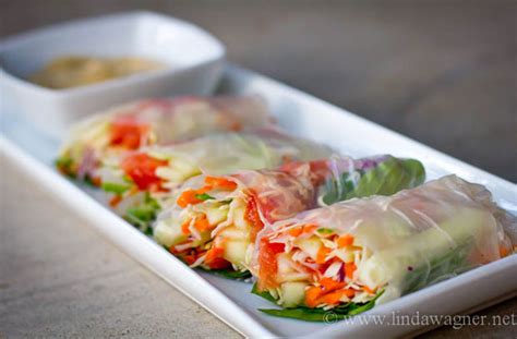 Try these colourful vegan spring rolls as canapés for a party, vibrant with fresh veg and juicy mango. Easy Vegan Spring Roll Recipe - RecipeChart.com