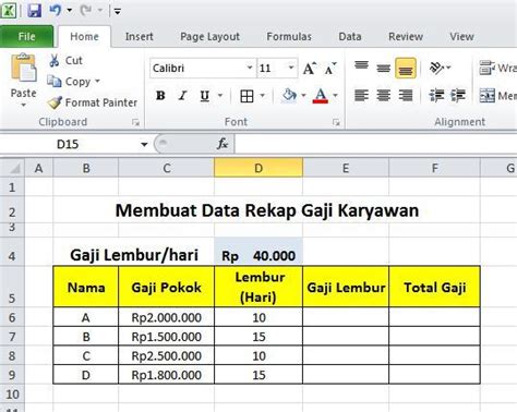 Format gambar contoh slip gaji malaysia excel terlengkap 2019. Membuat Rekap Gaji Karyawan Menggunakan Alamat Cell Pada Excel