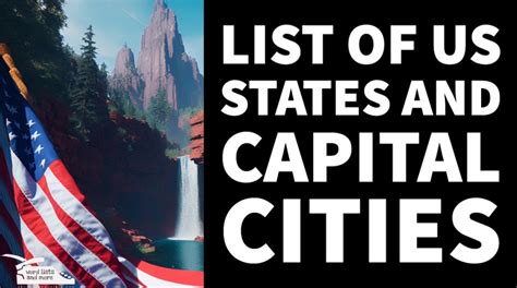 Alphabetical List Of Us States And Capital Cities Students Writers