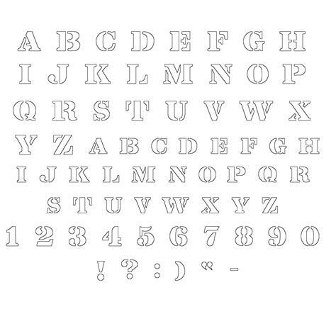 Alphabet Stencil Svg