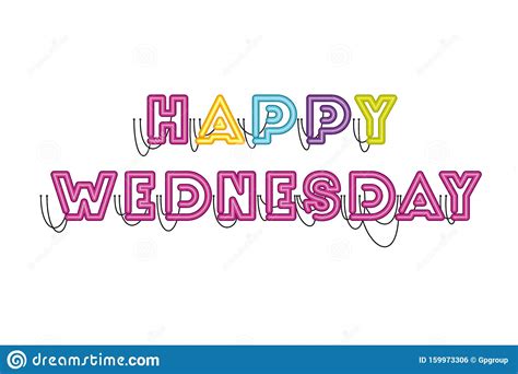 Happy Wednesday Label In Neon Light Icon Stock Vector Illustration Of